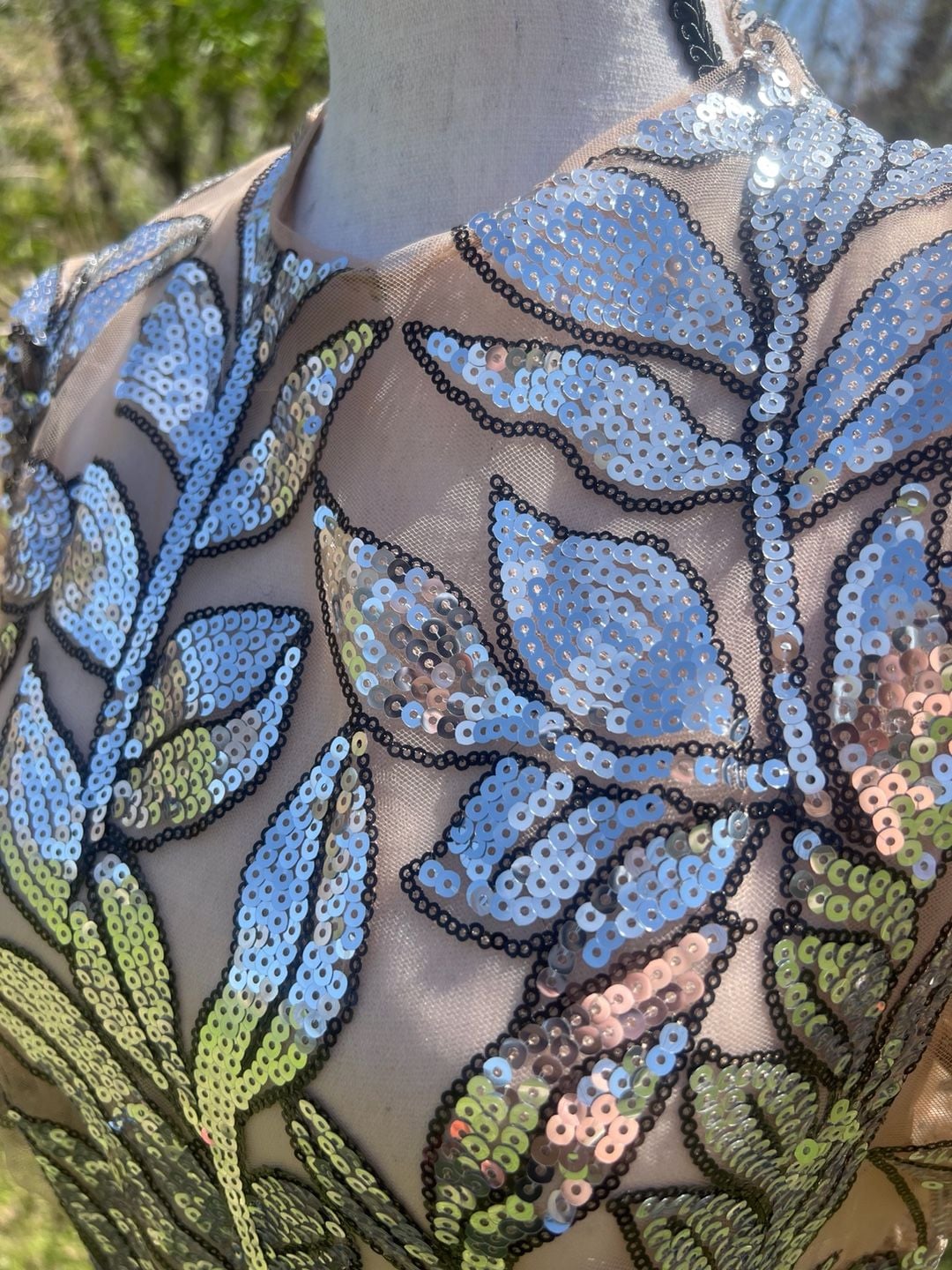 Fashion Nova Nova Luxe Floral Sequin Mesh Short Sleeve Mini Dress 7