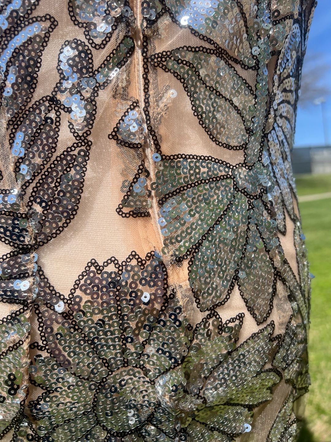 Fashion Nova Nova Luxe Floral Sequin Mesh Short Sleeve Mini Dress 8