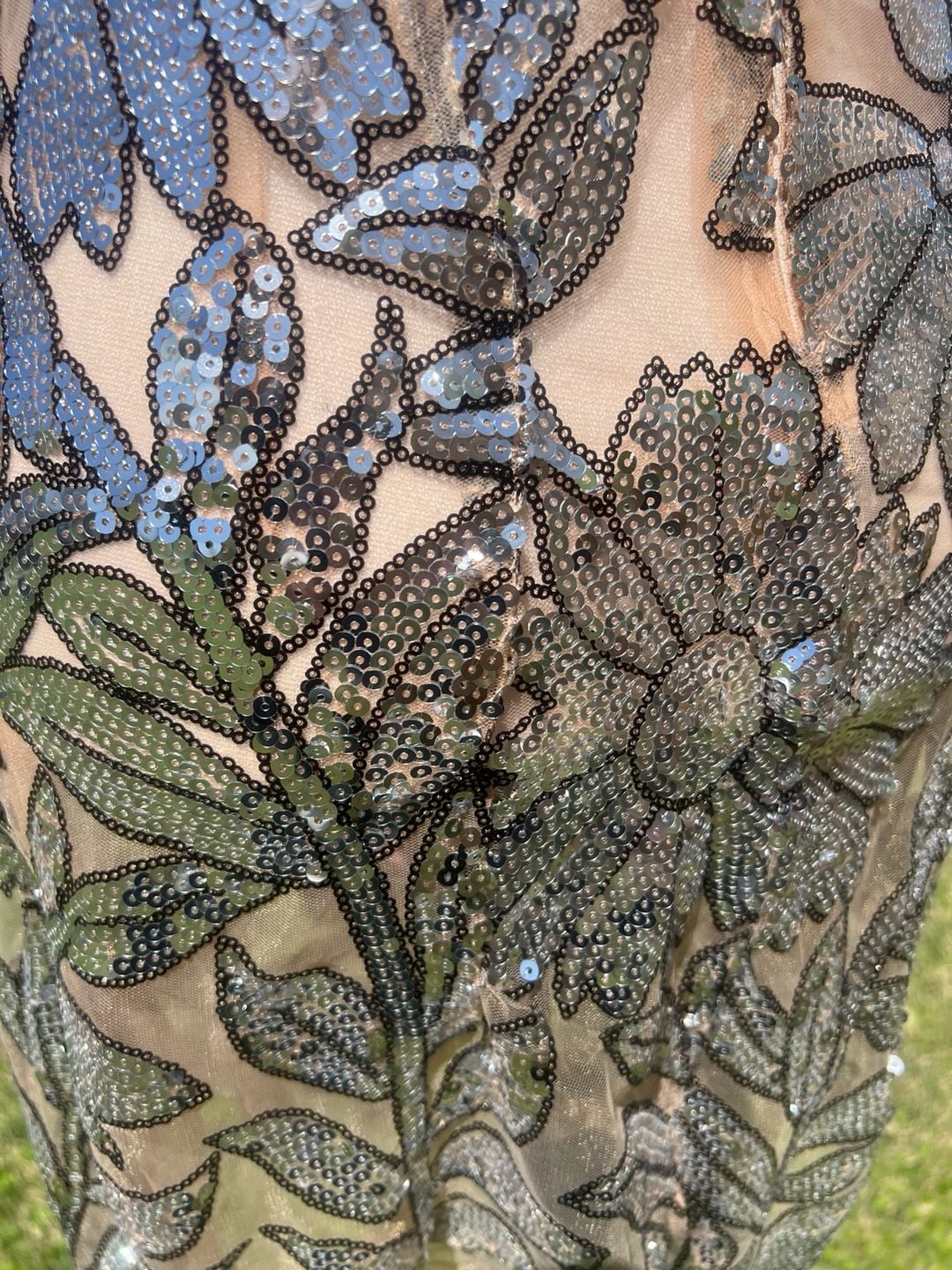 Fashion Nova Nova Luxe Floral Sequin Mesh Short Sleeve Mini Dress 9