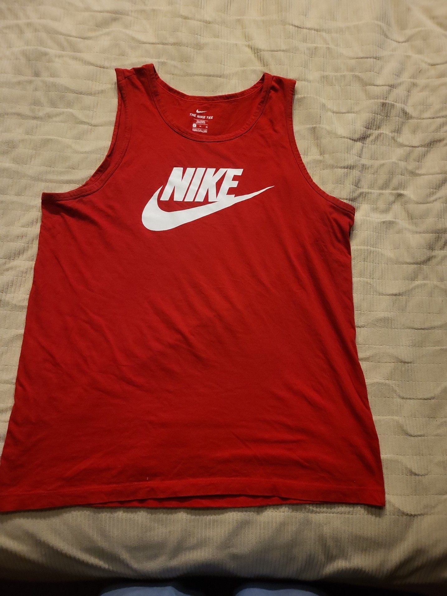 Nike Sportswear Men's Icon Futura Tank Top Red Size XL Tall 2
