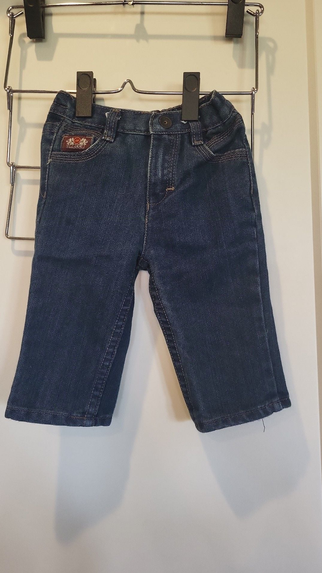 Vintage Mecca Baby Boys Denim Jeans Size 6-9 Months Embroidered Back Pockets 2