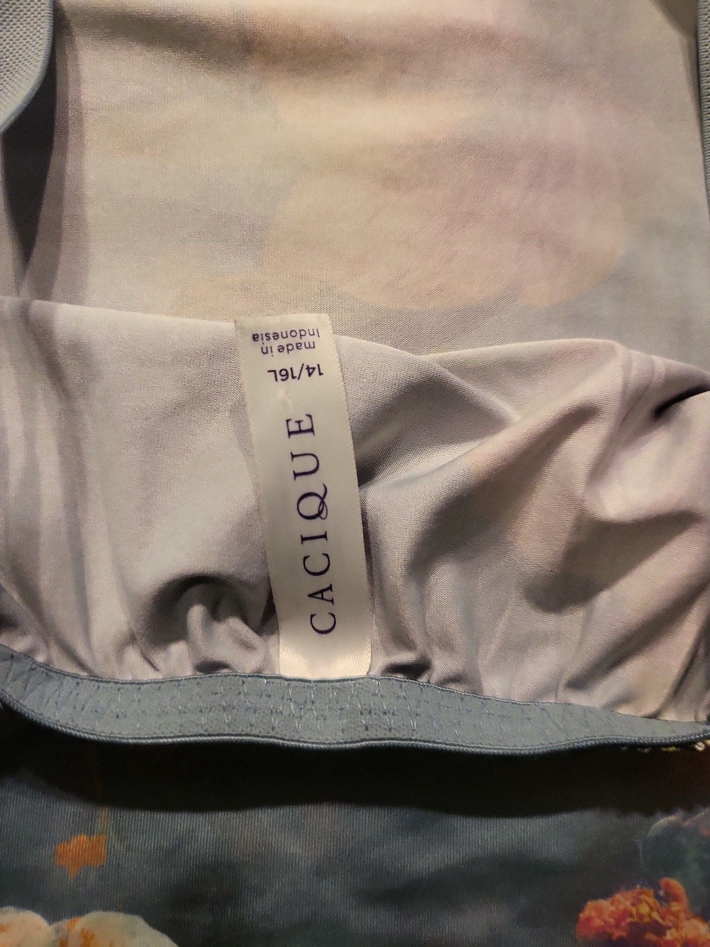 Cacique Floral Print Satin Pajama Set Cami and Wide Leg Pants 6