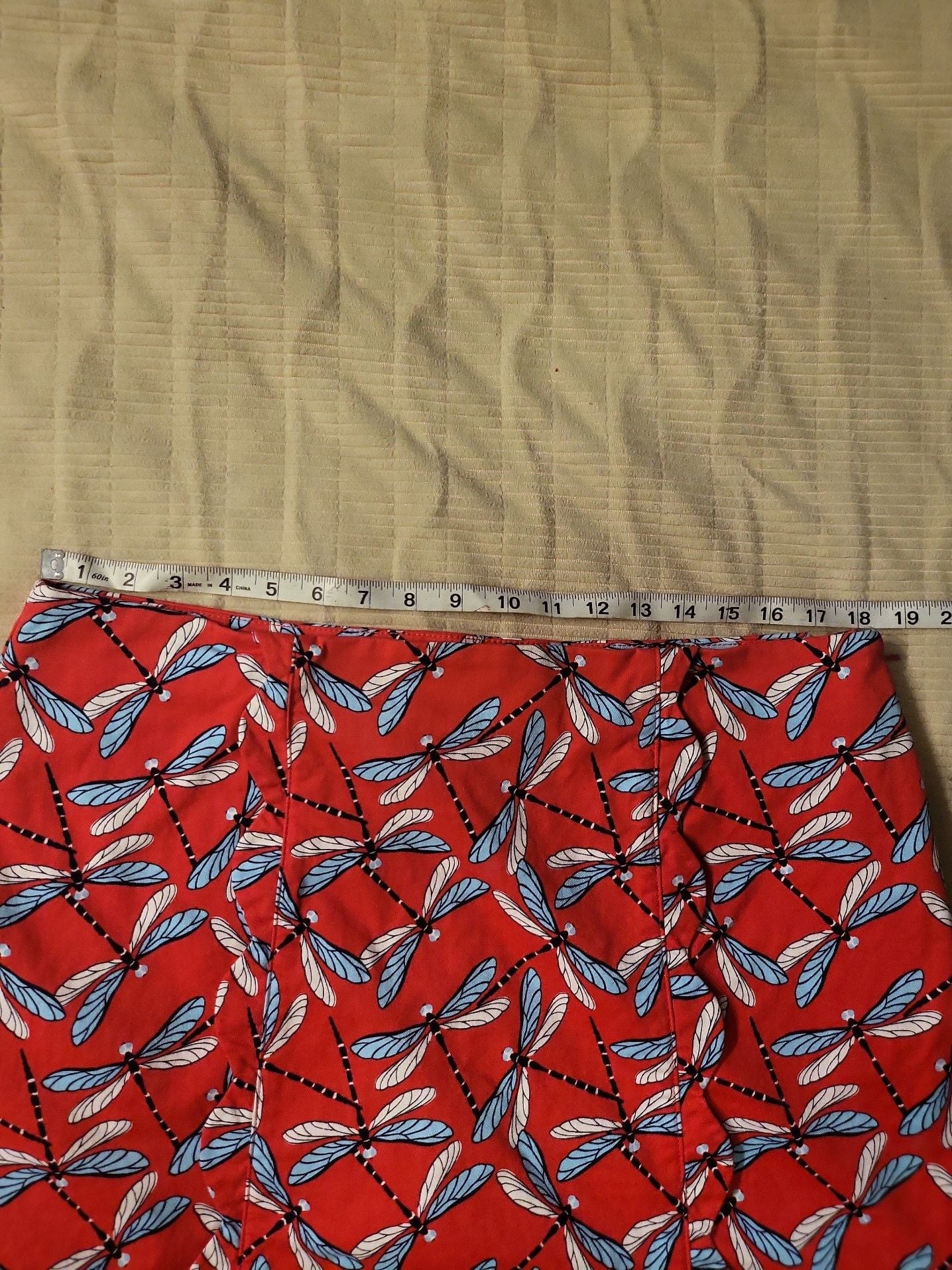 Crown & Ivy Dragonfly Print Red Skort Women's Size 14 4