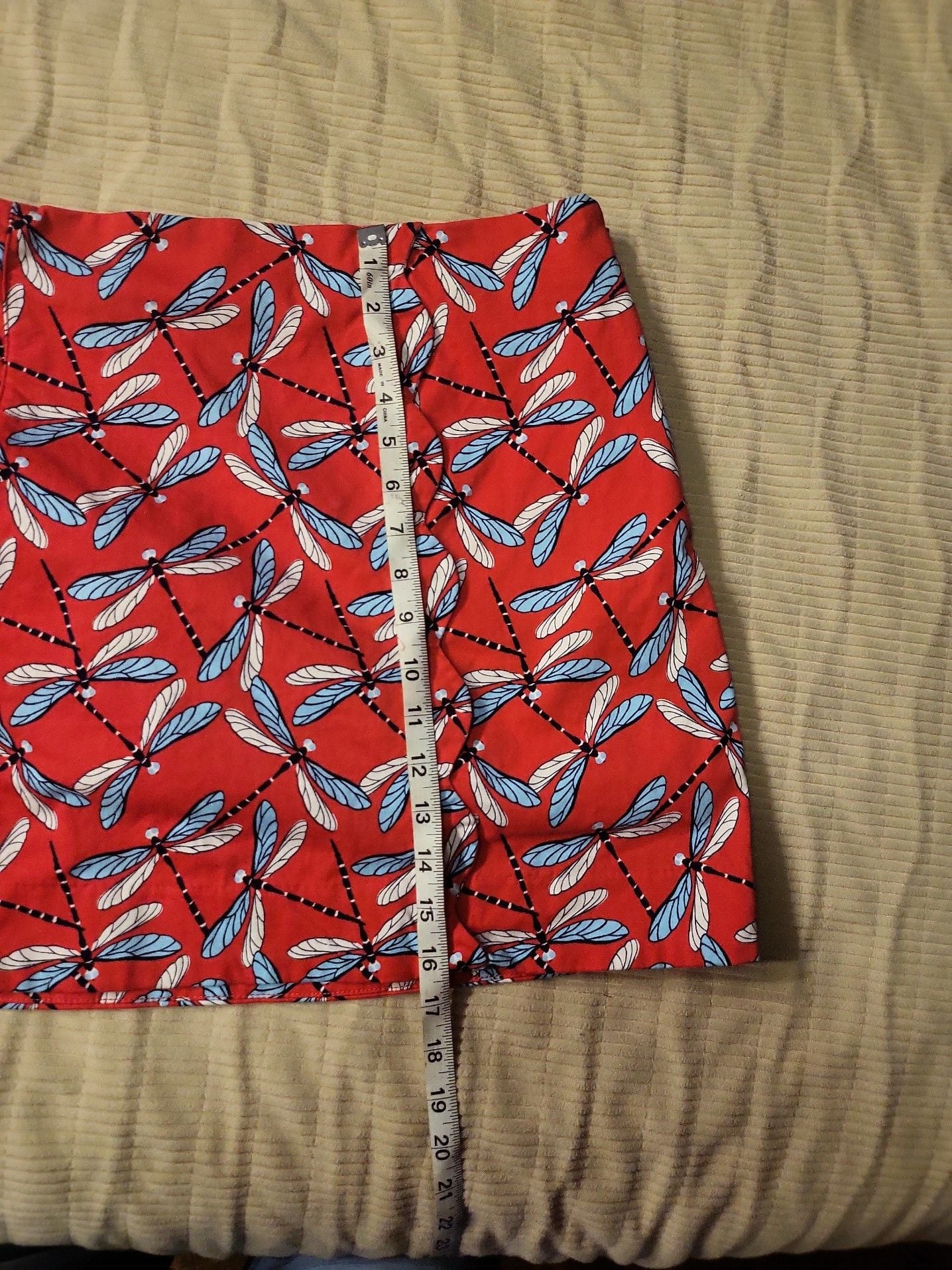Crown & Ivy Dragonfly Print Red Skort Women's Size 14 5