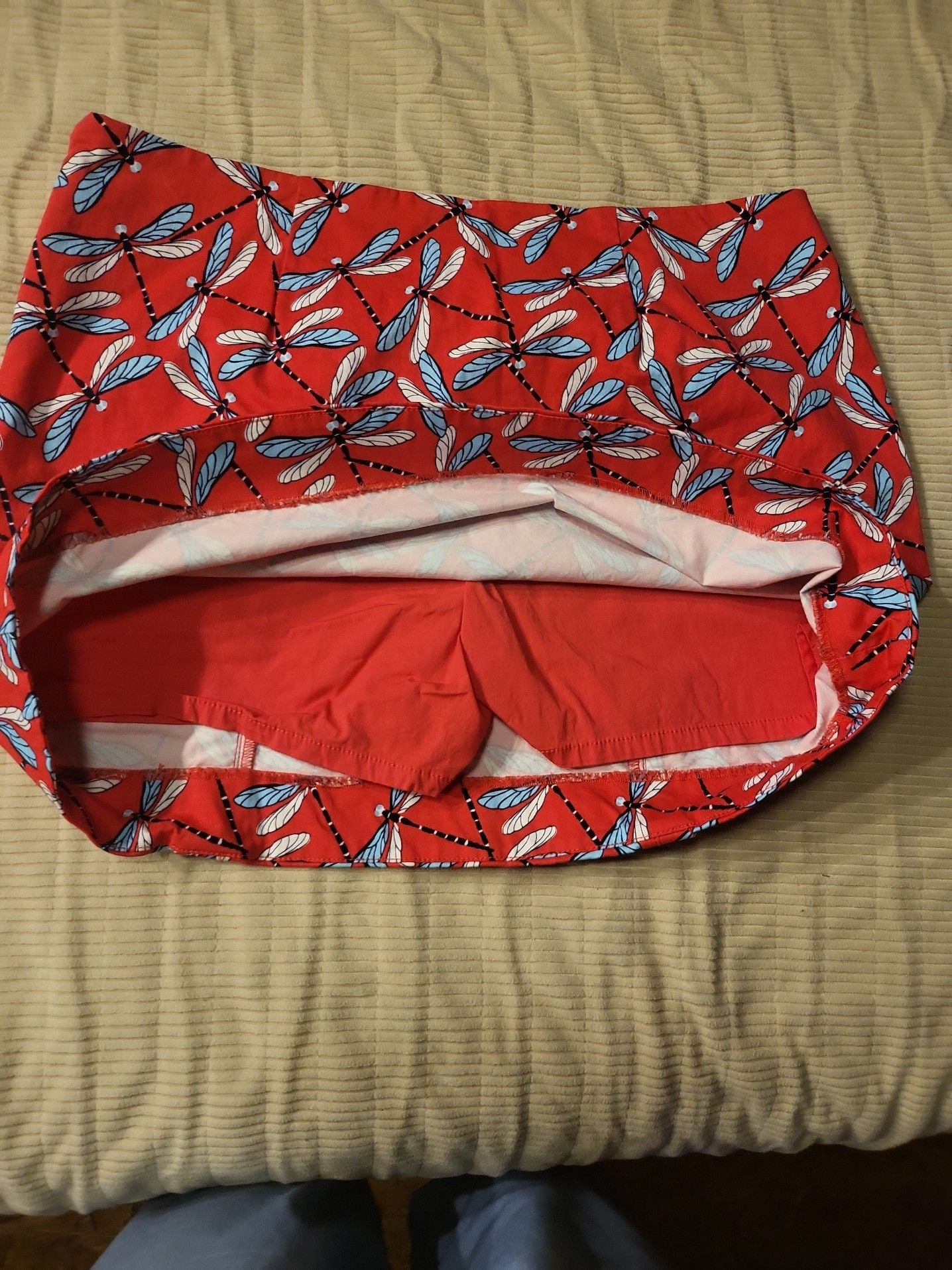 Crown & Ivy Dragonfly Print Red Skort Women's Size 14 7