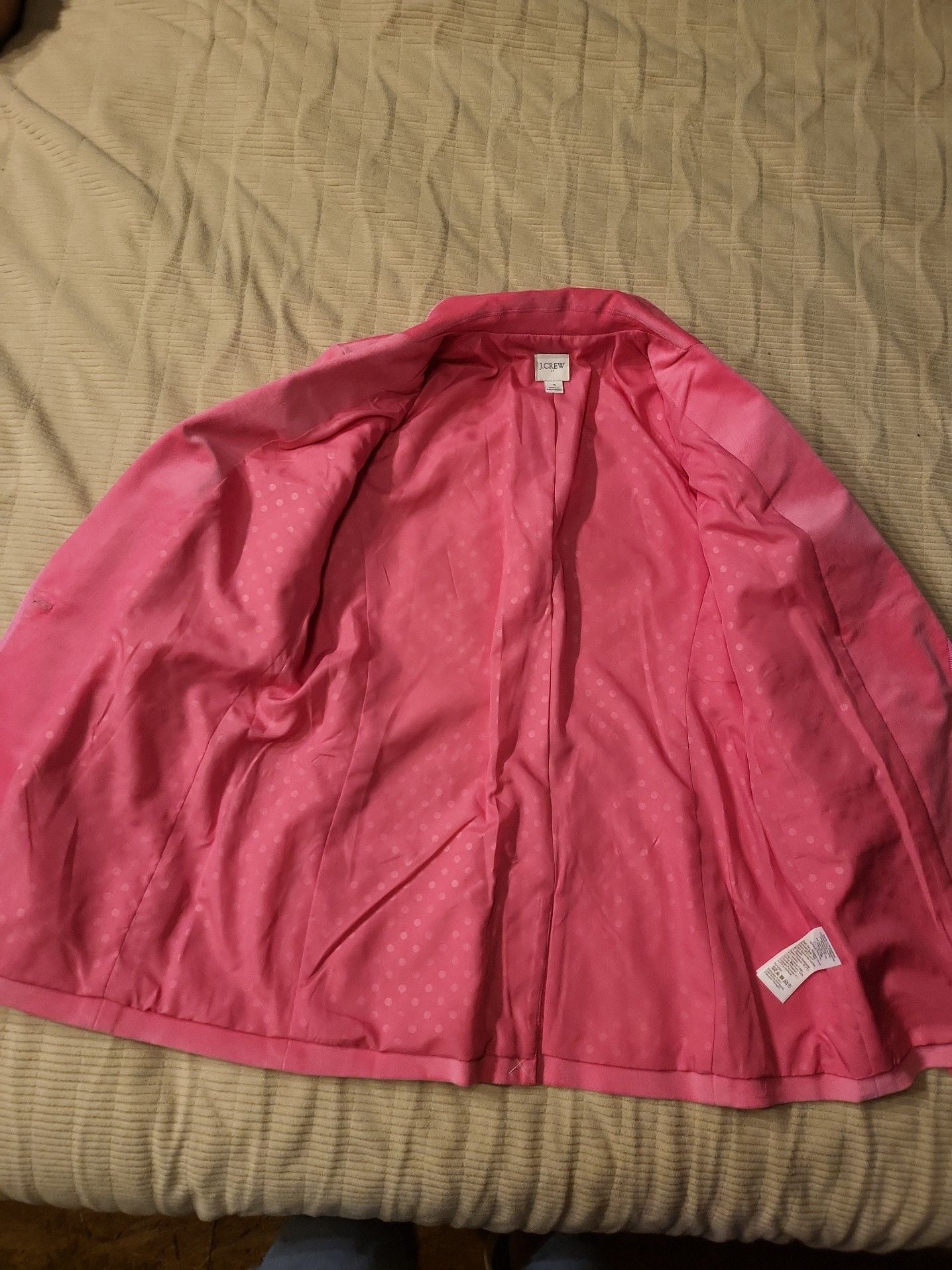 J.Crew Women's Pink Cotton Velvet Parke Blazer Jacket Size 4 4