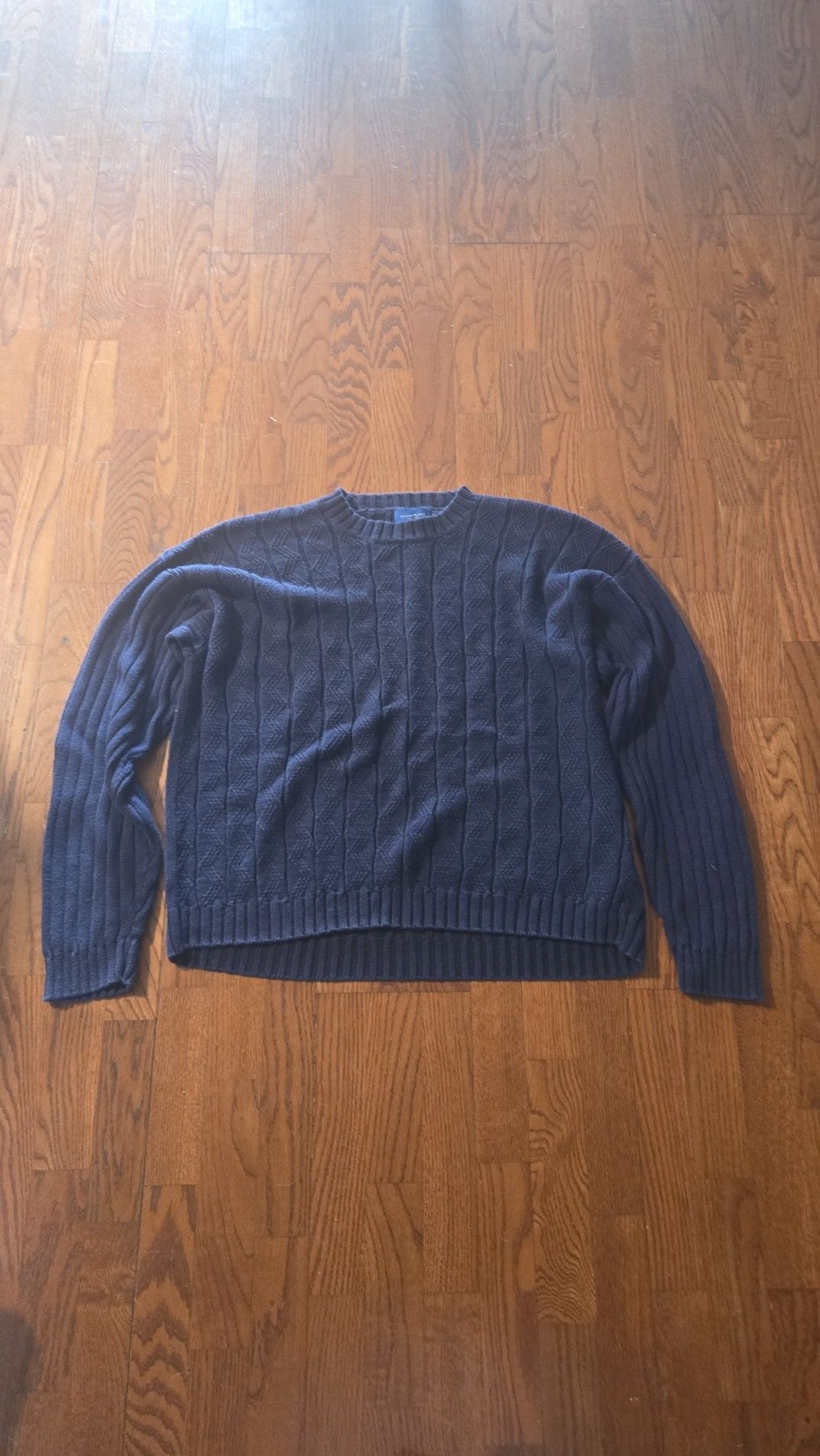 Vintage Towncraft Navy Crewneck Cable Knit Sweater XXL 2