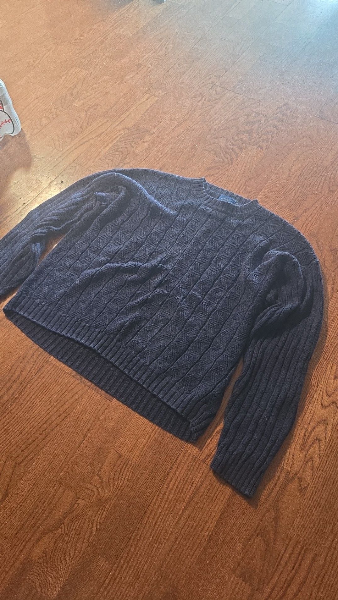 Vintage Towncraft Navy Crewneck Cable Knit Sweater XXL 4