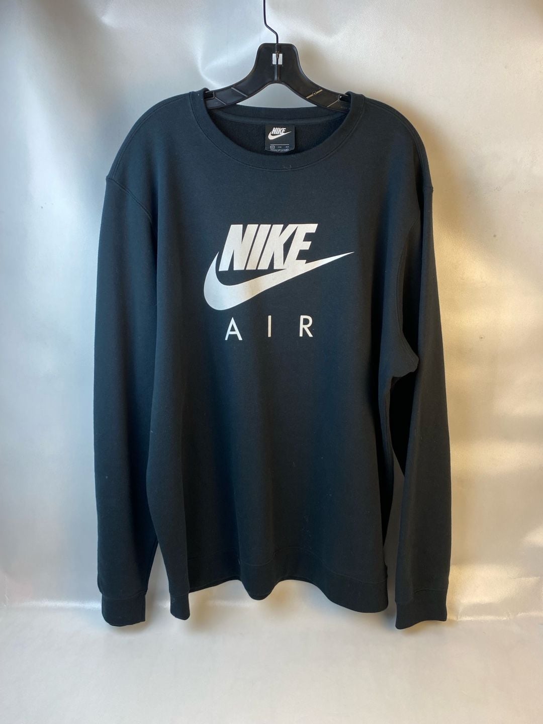 Nike Air Sportswear Fleece Crewneck Sweatshirt Black/White 2