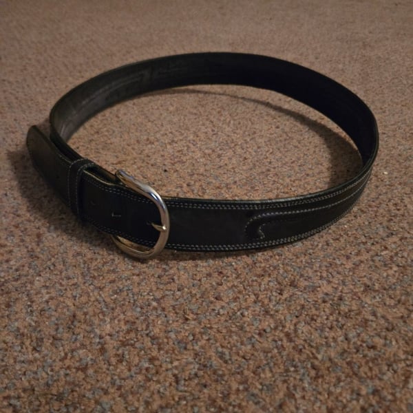 Aker Leather B13 Fancy Stitch 1-3/4" Lined Leather Belt