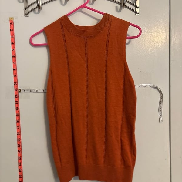 Crescent Orange Pointelle Stitch Sleeveless