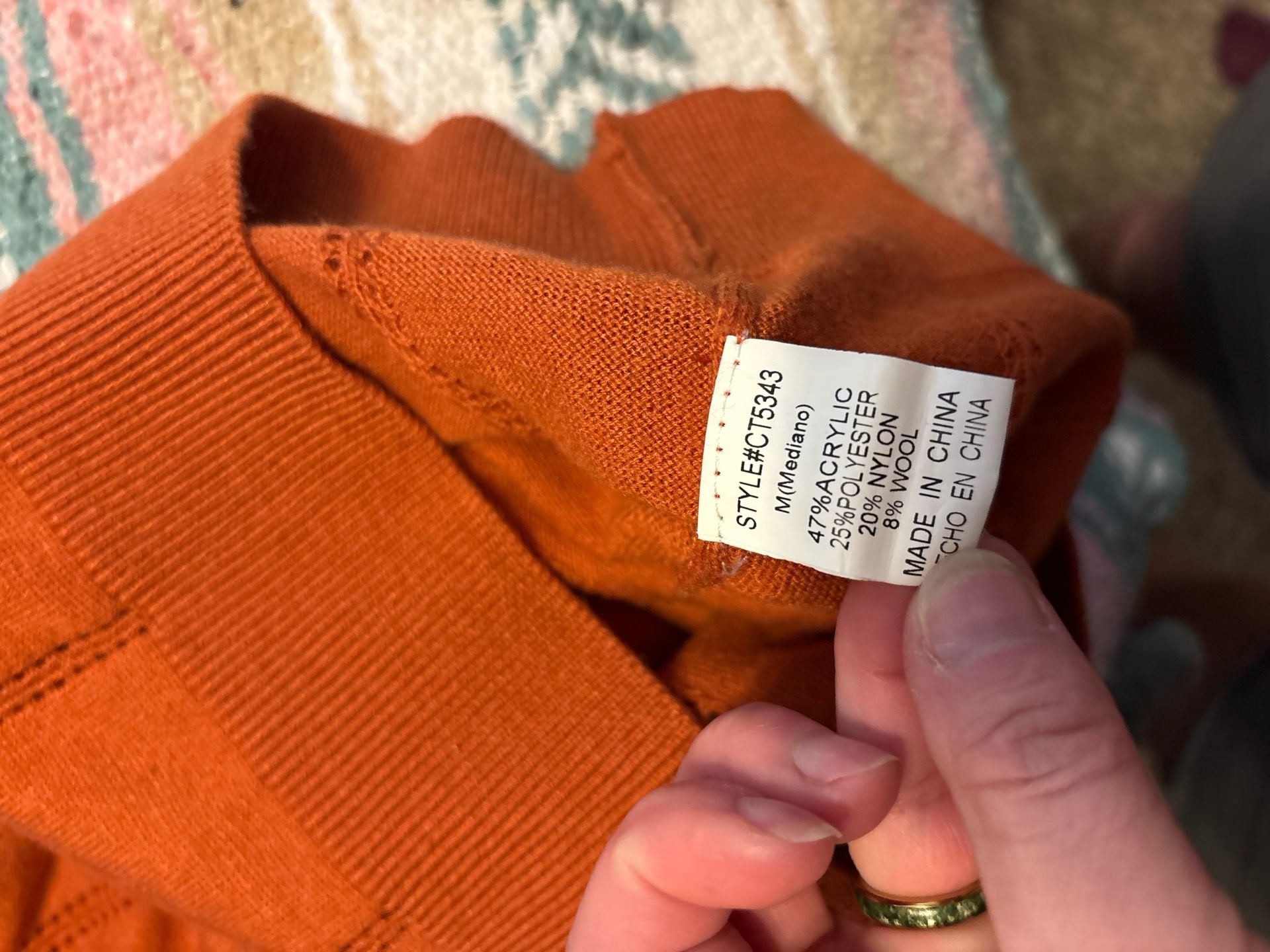 Crescent Orange Pointelle Stitch Sleeveless 5