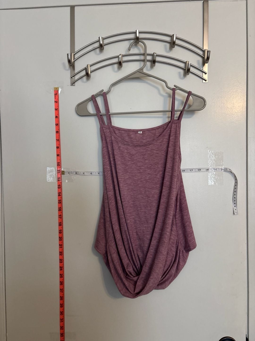 Elirar Women's Heathered Aubergine Twist Front Ruched Hem Tank Top 2