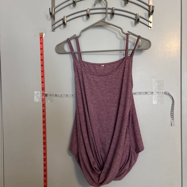 Elirar Women's Heathered Aubergine Twist Front Ruched Hem Tank Top