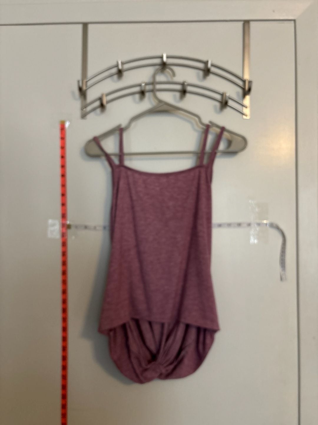 Elirar Women's Heathered Aubergine Twist Front Ruched Hem Tank Top 3