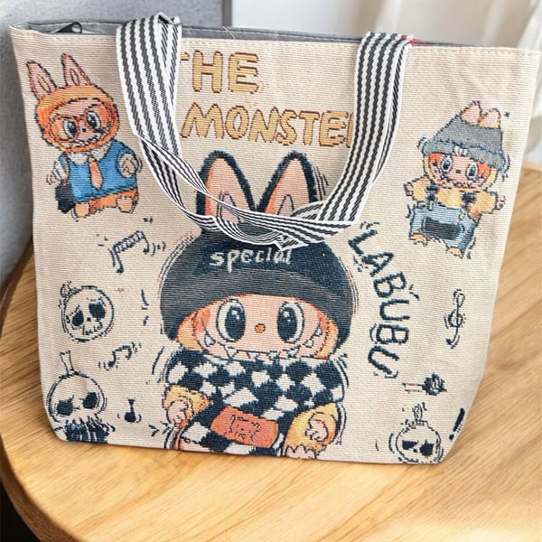 The Monsters Labubu Canvas Tote Bag