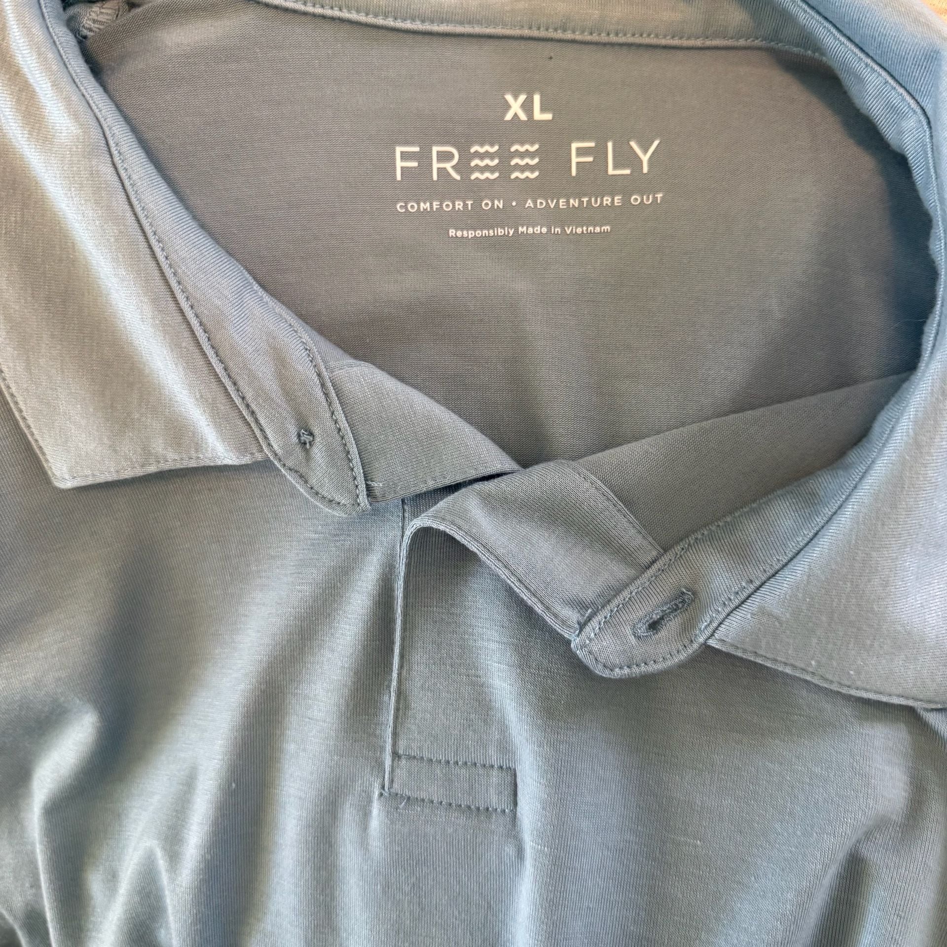 Free Fly Men's Elevate Polo Shirt in Steel Blue Size XL 5