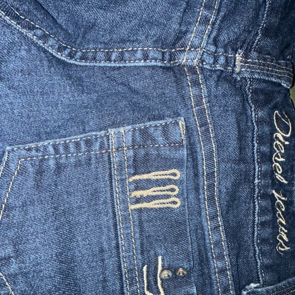 Vintage Diesel Industry Blue Denim Jeans Size 27 Pink Waist Lining