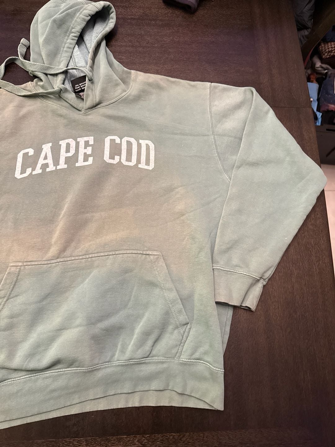 ALL GOOD Cape Cod Pigment Dyed Vintage Hoodie Sage Green XL 9