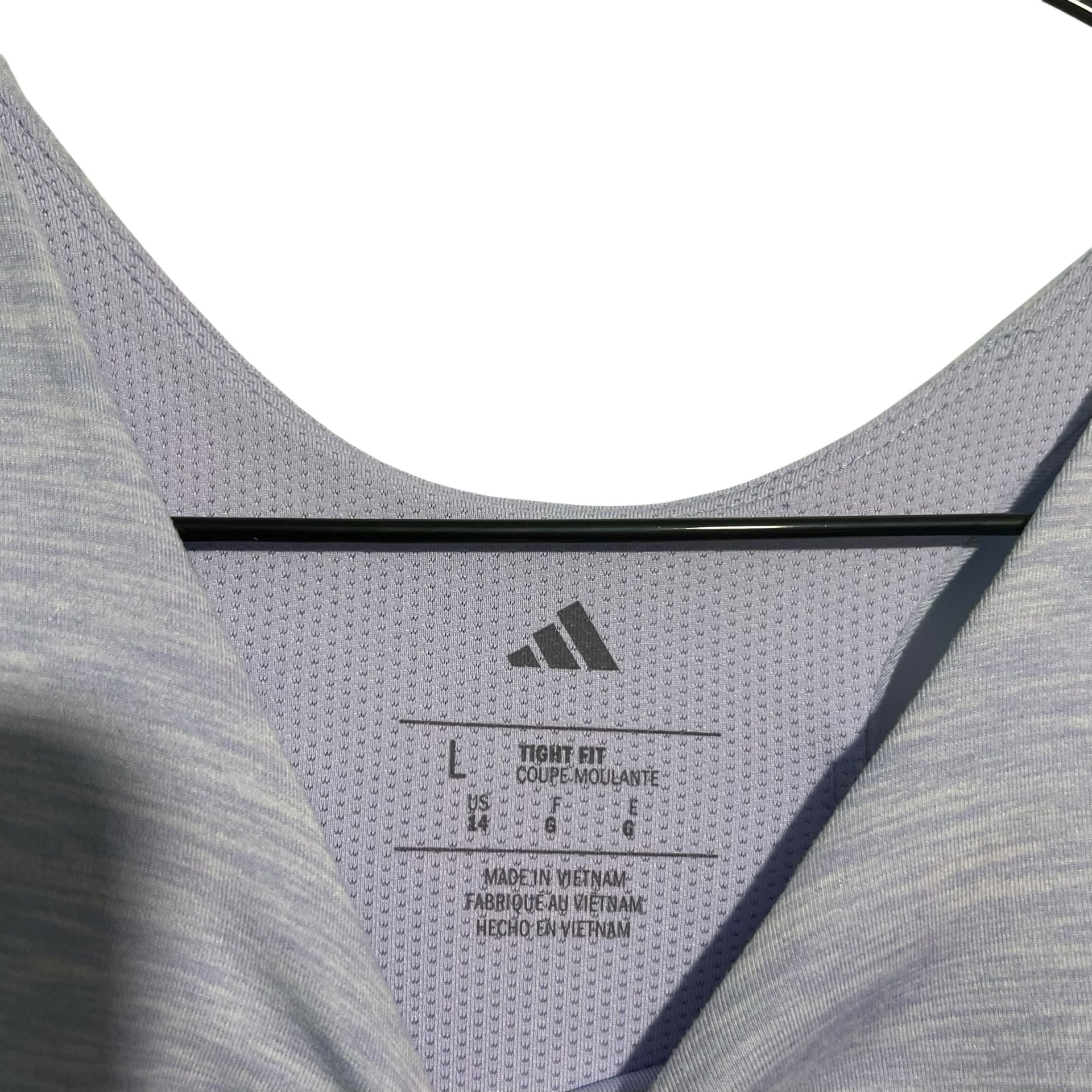 Adidas Women's Tight Fit Aeroready Racerback Crop Tank Top in Heathered Purple 4