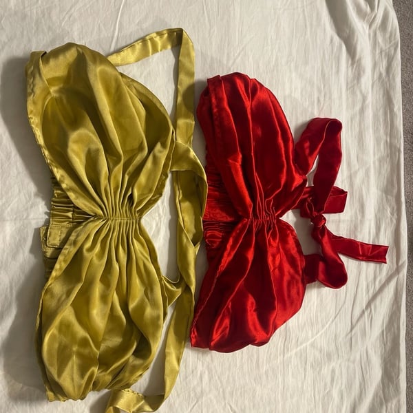 Baobab Kei Ruched Satin Halter Bikini Top