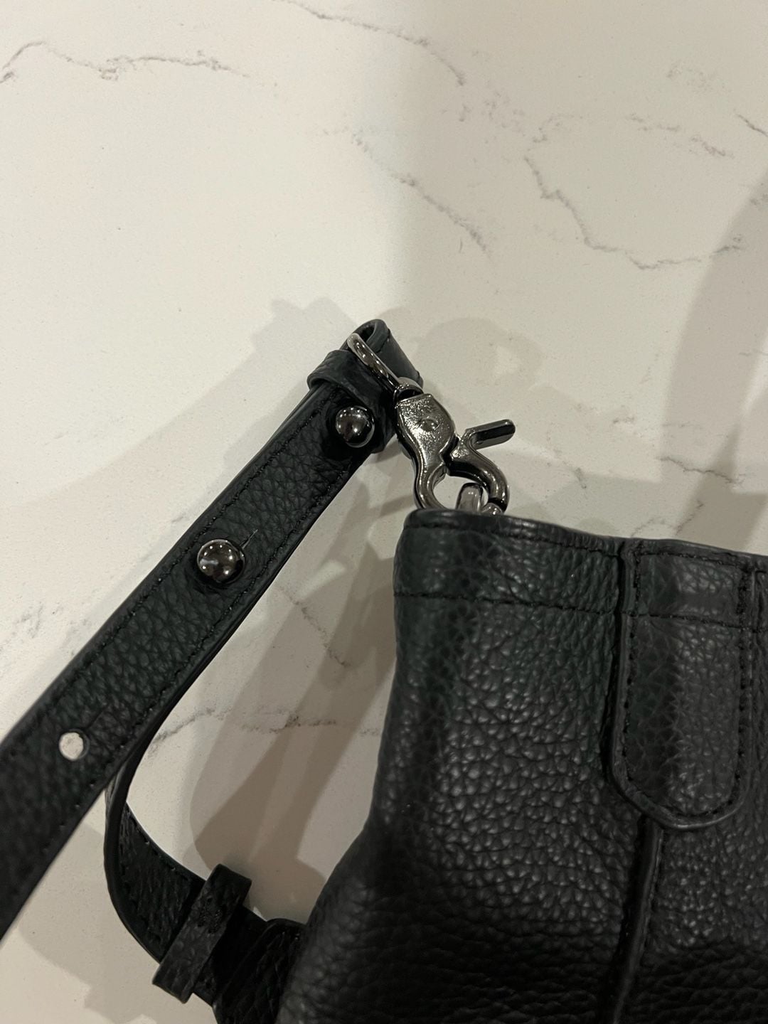 Beck Bags Lou Crossbody Black Pebbled Leather Large Tote 6