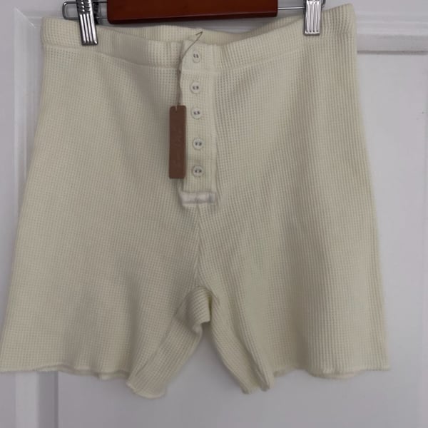 NWT SKIMS Waffle Knit Pajama Shorts in Cream XL