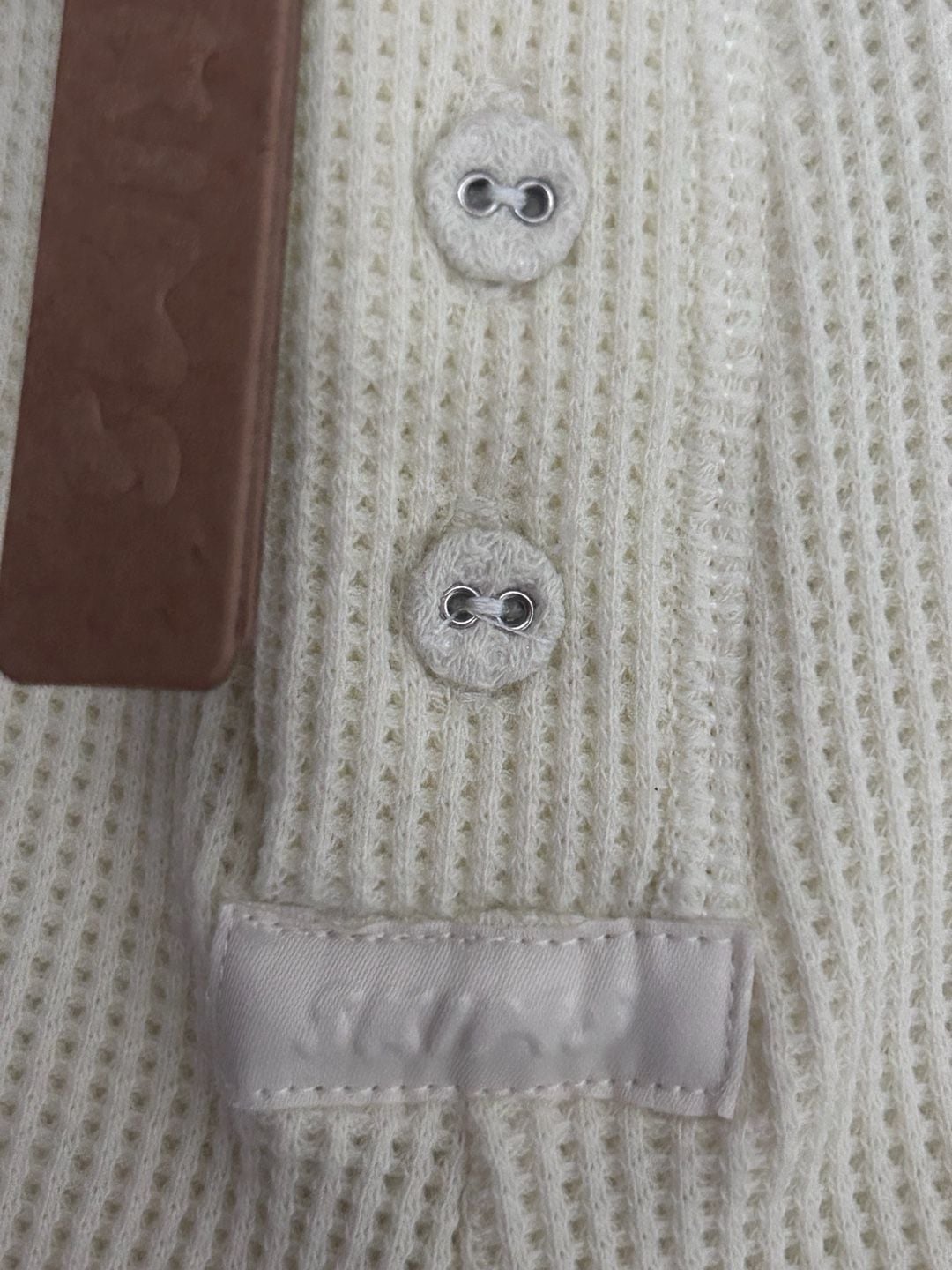 NWT SKIMS Waffle Knit Pajama Shorts in Cream XL 3