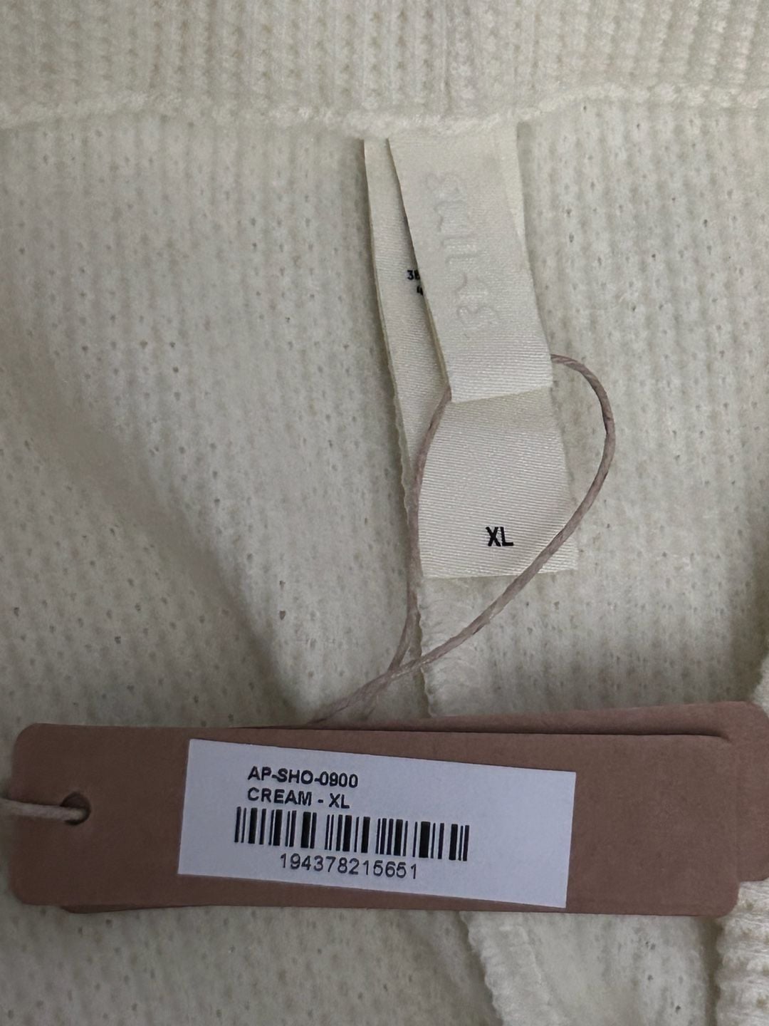 NWT SKIMS Waffle Knit Pajama Shorts in Cream XL 5