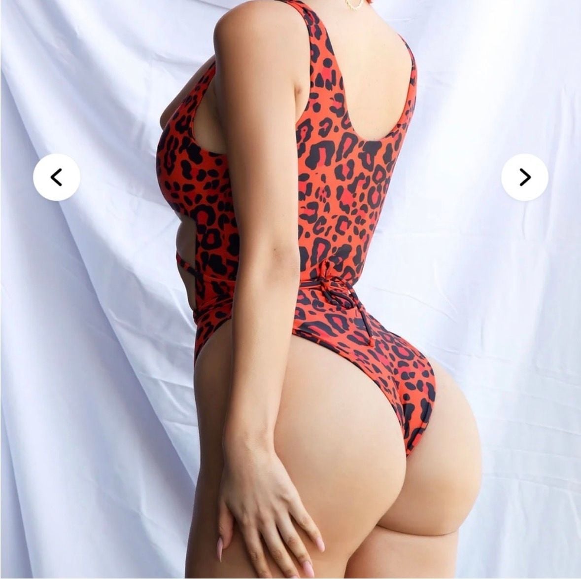 Fashion Nova Vitamin Sea Red Leopard Cutout One Piece Swimsuit 3