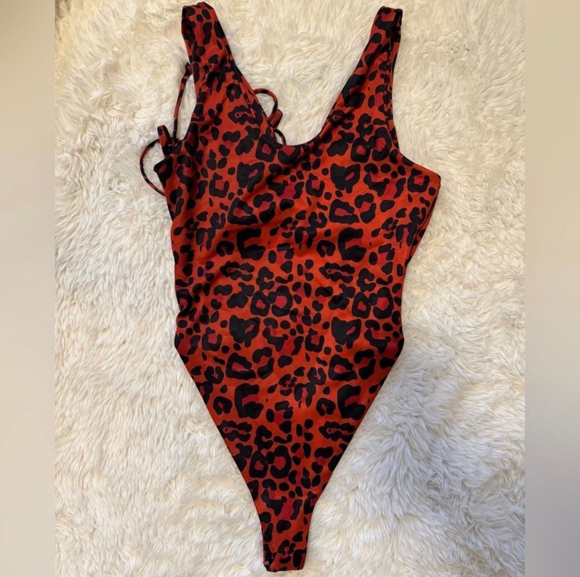 Fashion Nova Vitamin Sea Red Leopard Cutout One Piece Swimsuit 6