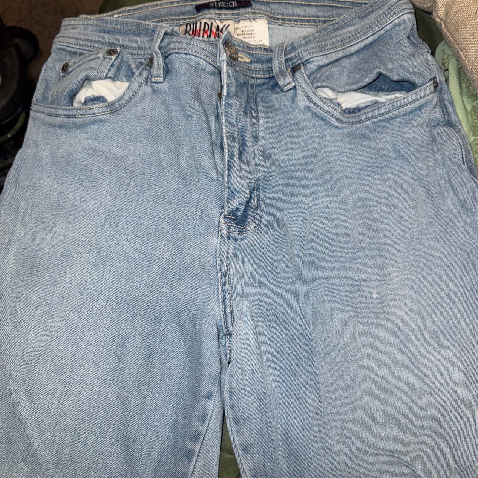 Vintage Bill Blass Wide leg cropped jeans size 12 Light wash y2k 90s 00s 3