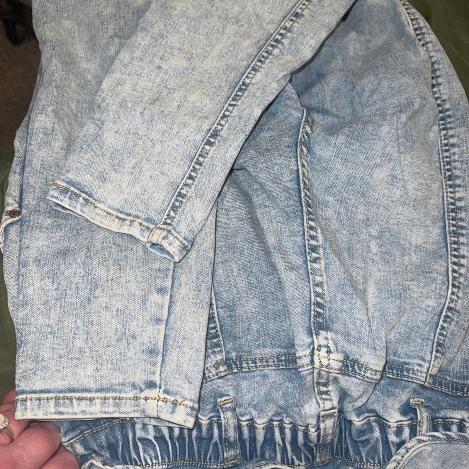 Vintage America Blues High Rise Acid Wash Paperbag Waist Pleated Denim Jeans 3