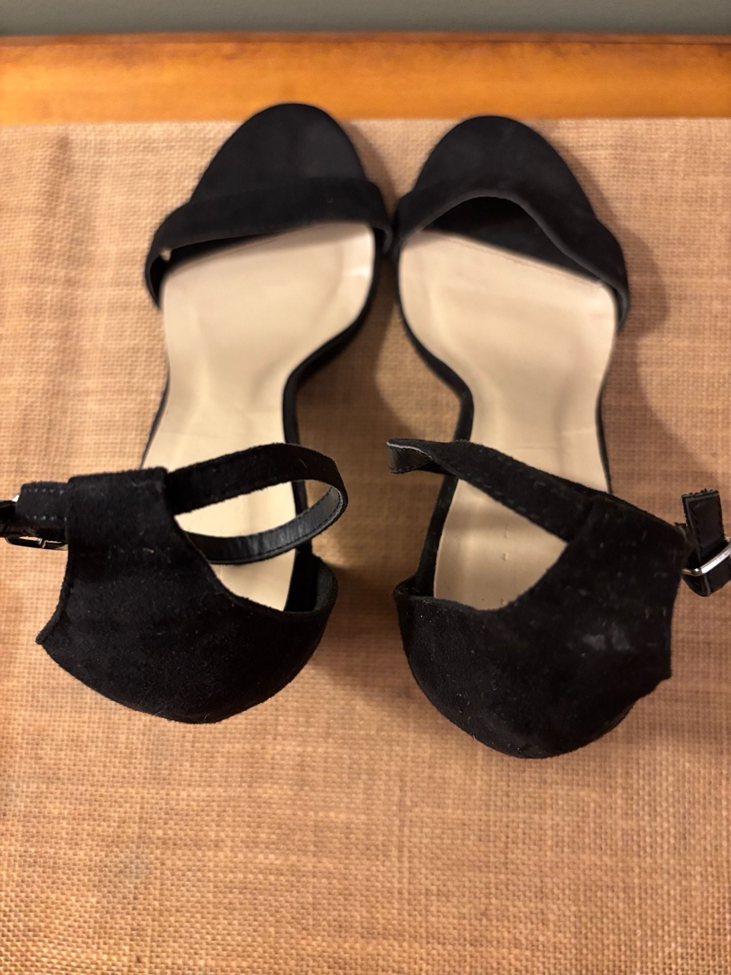 Lulus Felora Black Suede Embroidered Rose Block Heel Sandals 3