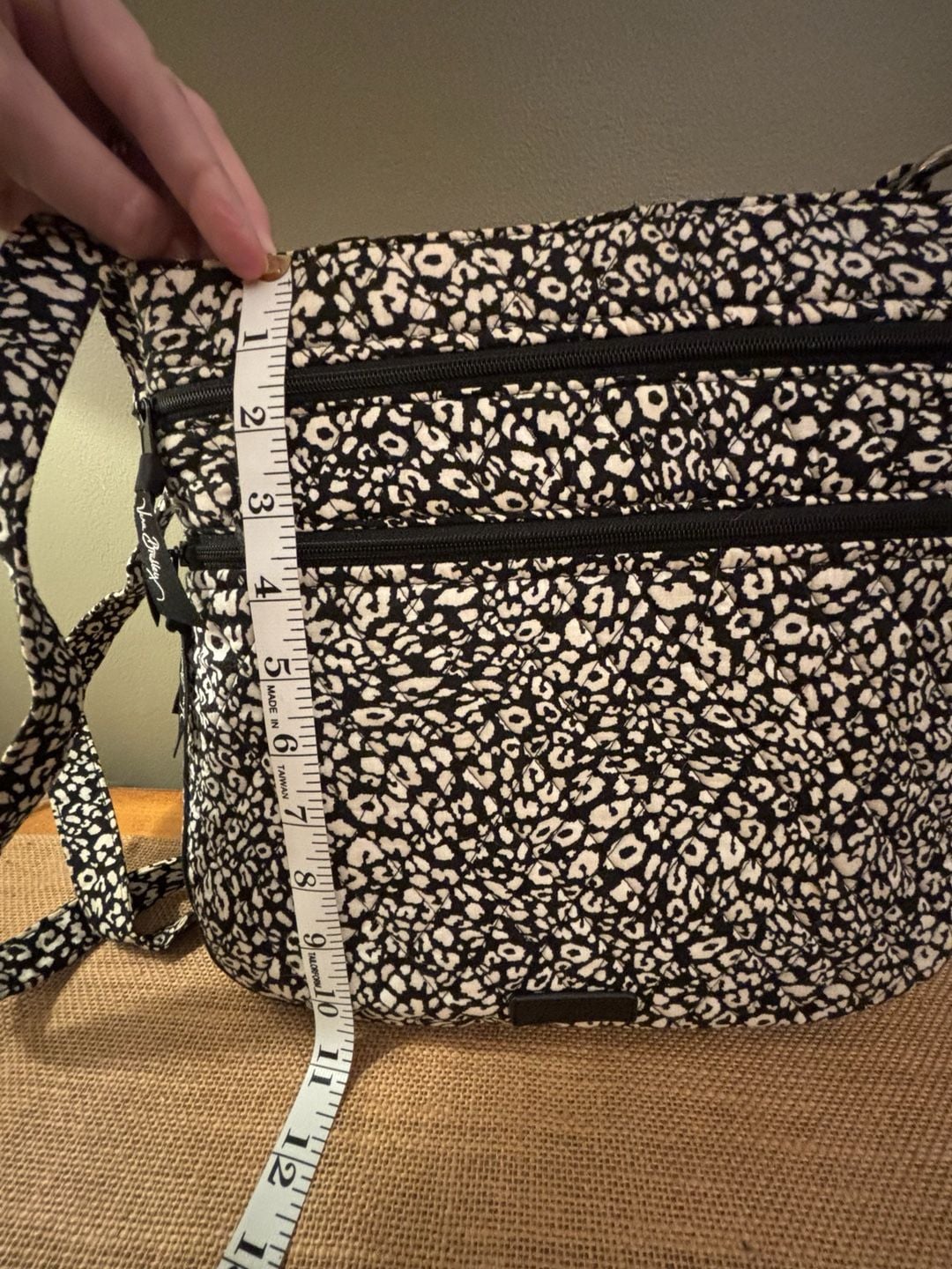 Vera Bradley Zip Hipster Crossbody in Camocat Black & White Animal Print 7