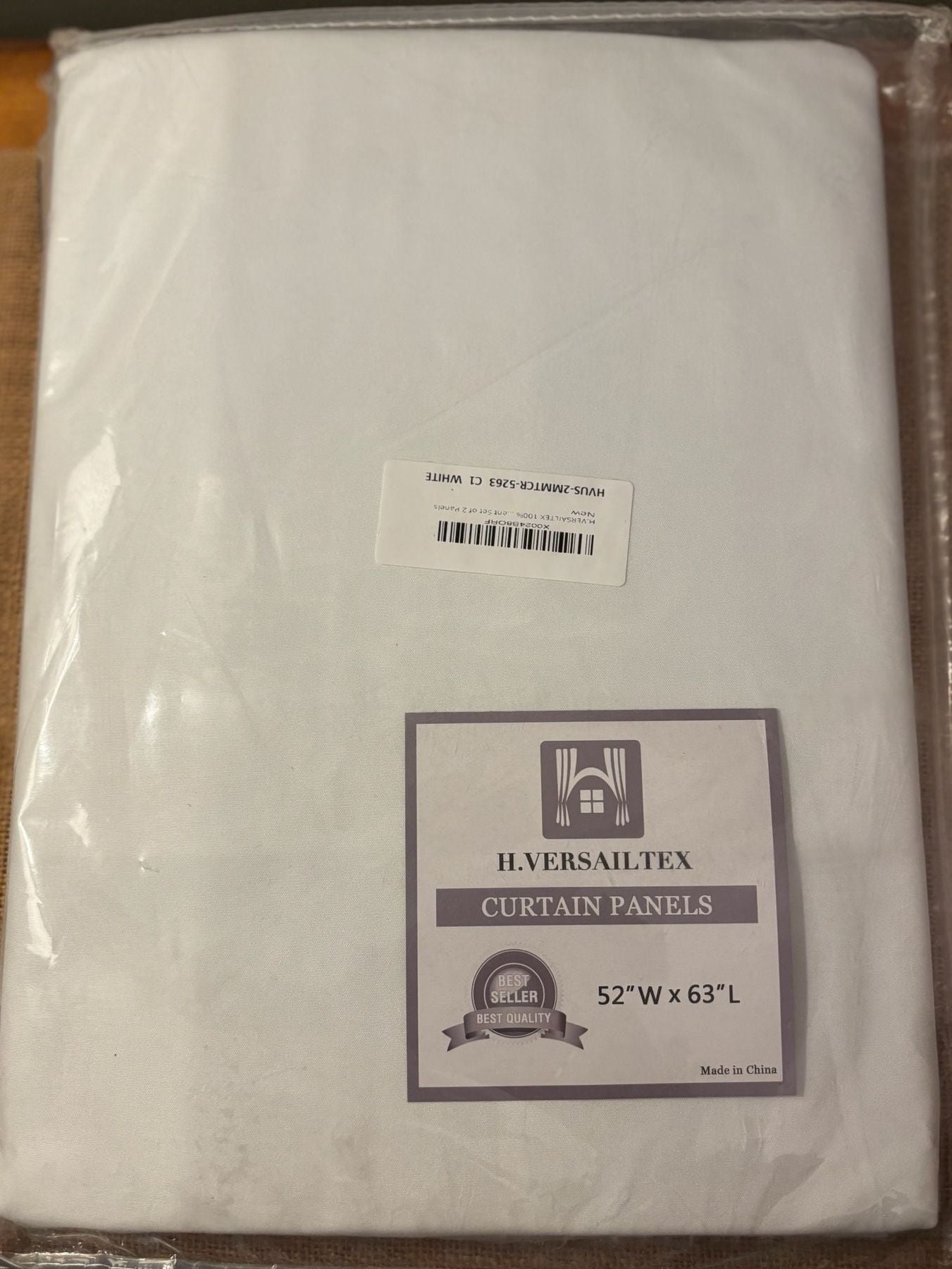 H.VERSAILTEX Linen Curtains Elegant Natural Linen blend 2 panel set 52x84" White 1