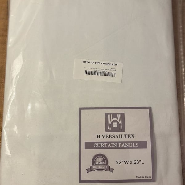 H.VERSAILTEX Linen Curtains Elegant Natural Linen blend 2 panel set 52x84" White