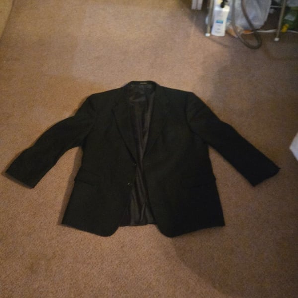 Vintage Oscar de la Renta Men's 100% Wool Black Blazer Sport Coat