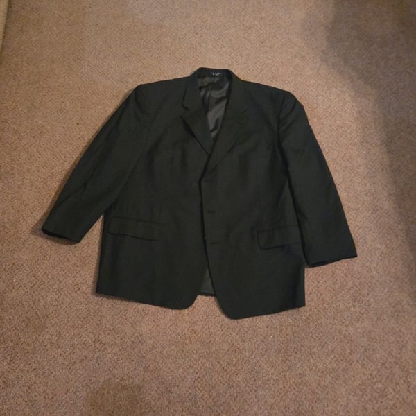 John Alexander Vintage Mens Black Worsted Wool Blazer Sport Coat