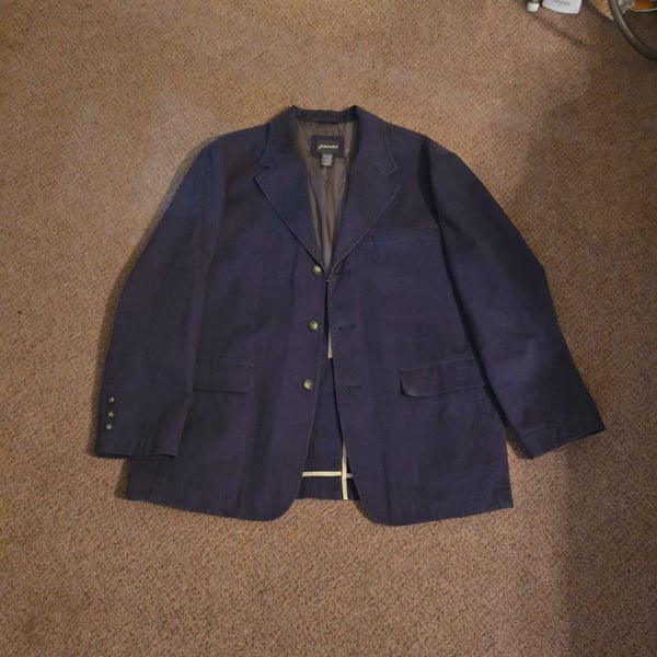 St. John's Bay Men's Navy Blue Cotton Sport Coat Blazer Size XXL