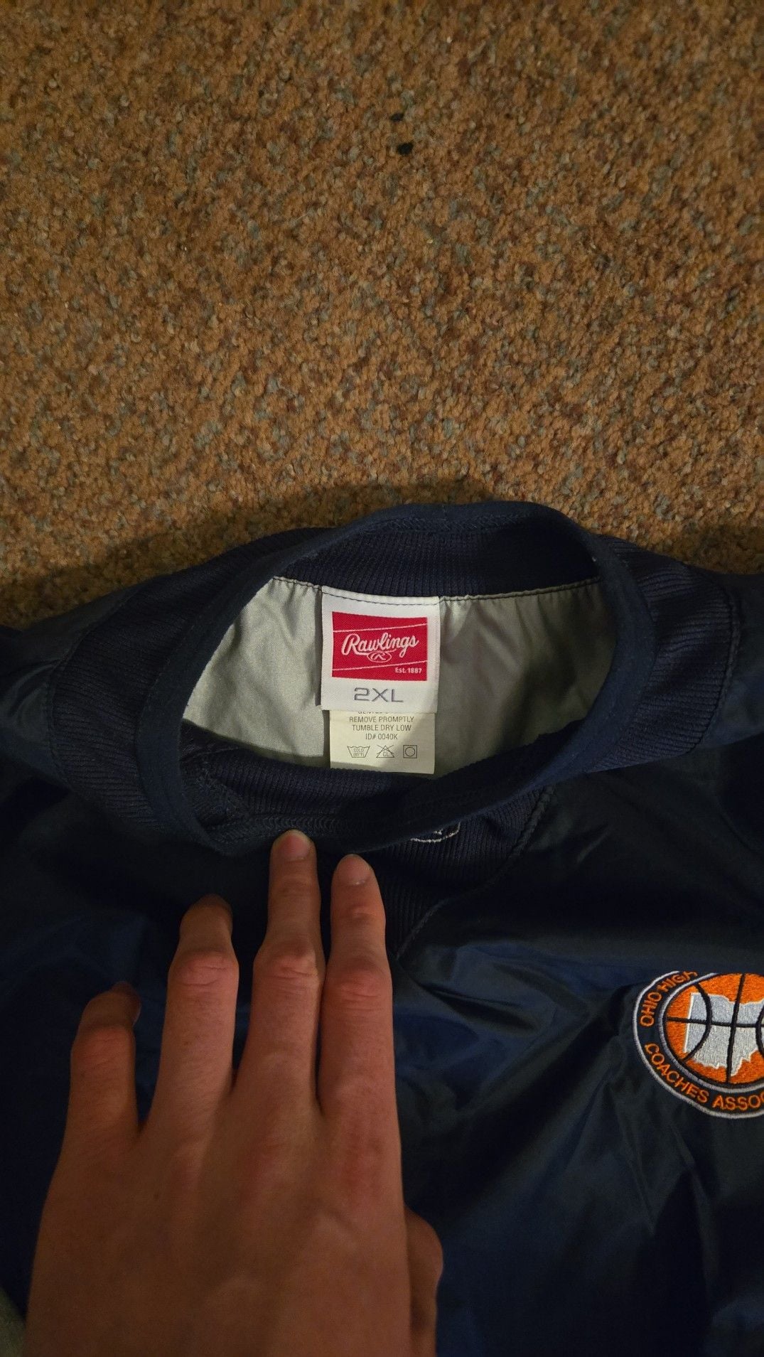 Vintage Rawlings Ohio High School Basketball Coaches Association Windbreaker Pullover Jacket 2XL 3