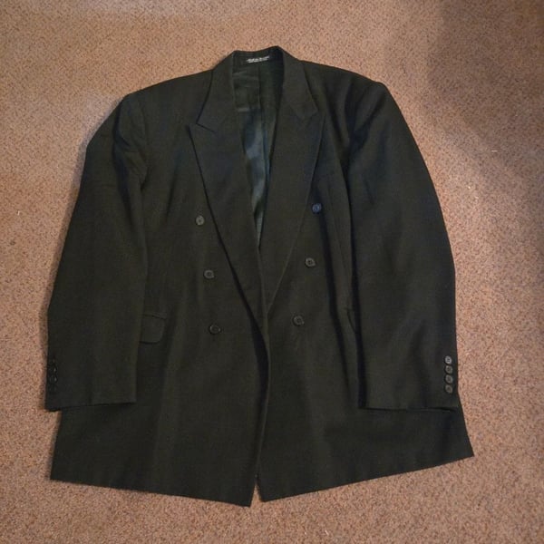 Vintage J.D. Christopher London New York Double Breasted Black Blazer Sport Coat
