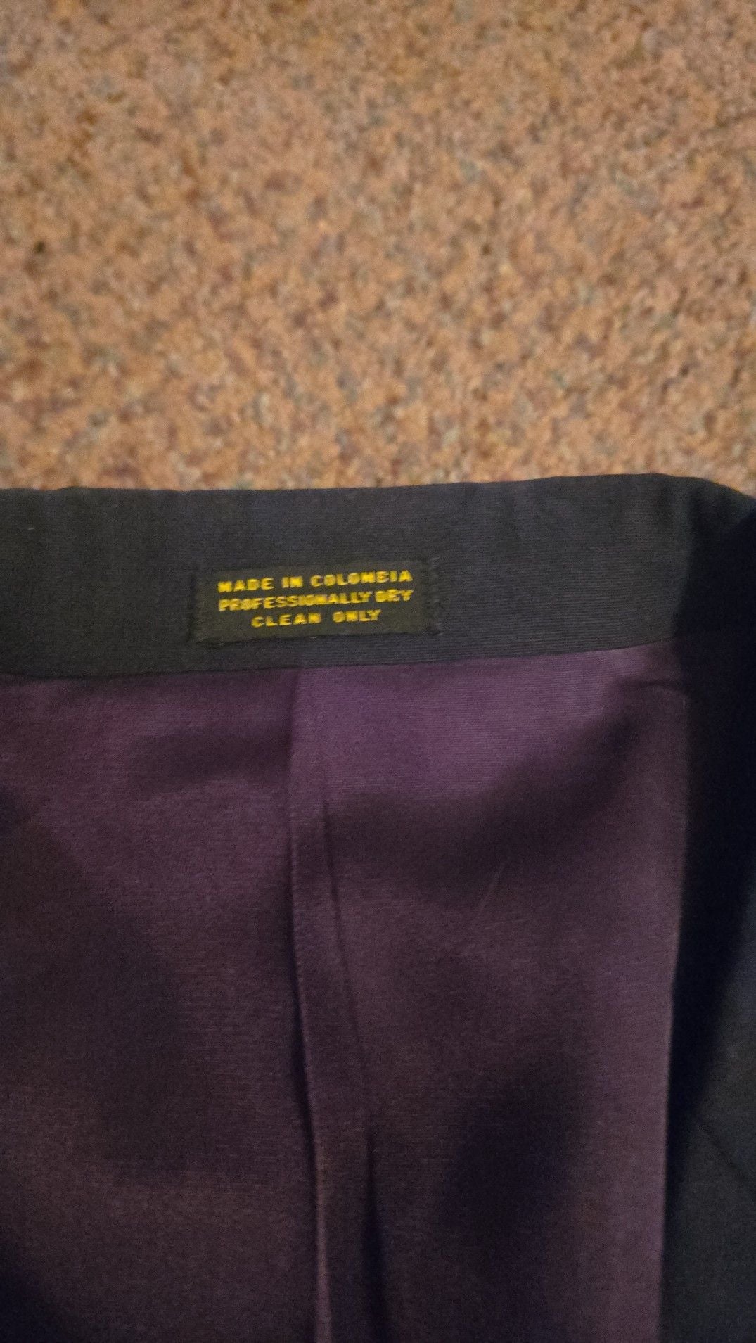 Versini Men's Navy Blue Two-Button Wool Blazer with Purple Lining 3