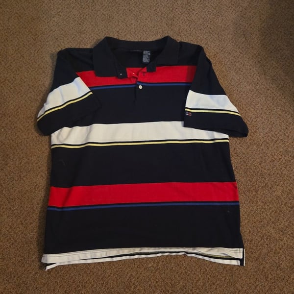 Vintage 90s Bugle Boy Striped Short Sleeve Polo Shirt XL