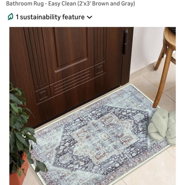 GLN Rugs Vintage Collection Taxila Machine Washable Non-Slip 2' x 3' Area Rug in Brown/Gray