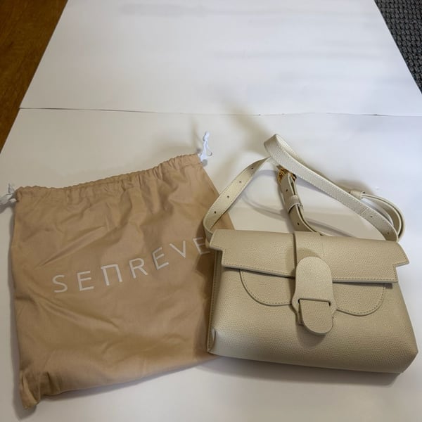 Senreve Aria Belt Bag in Pebbled Sand Leather with Dust Bag