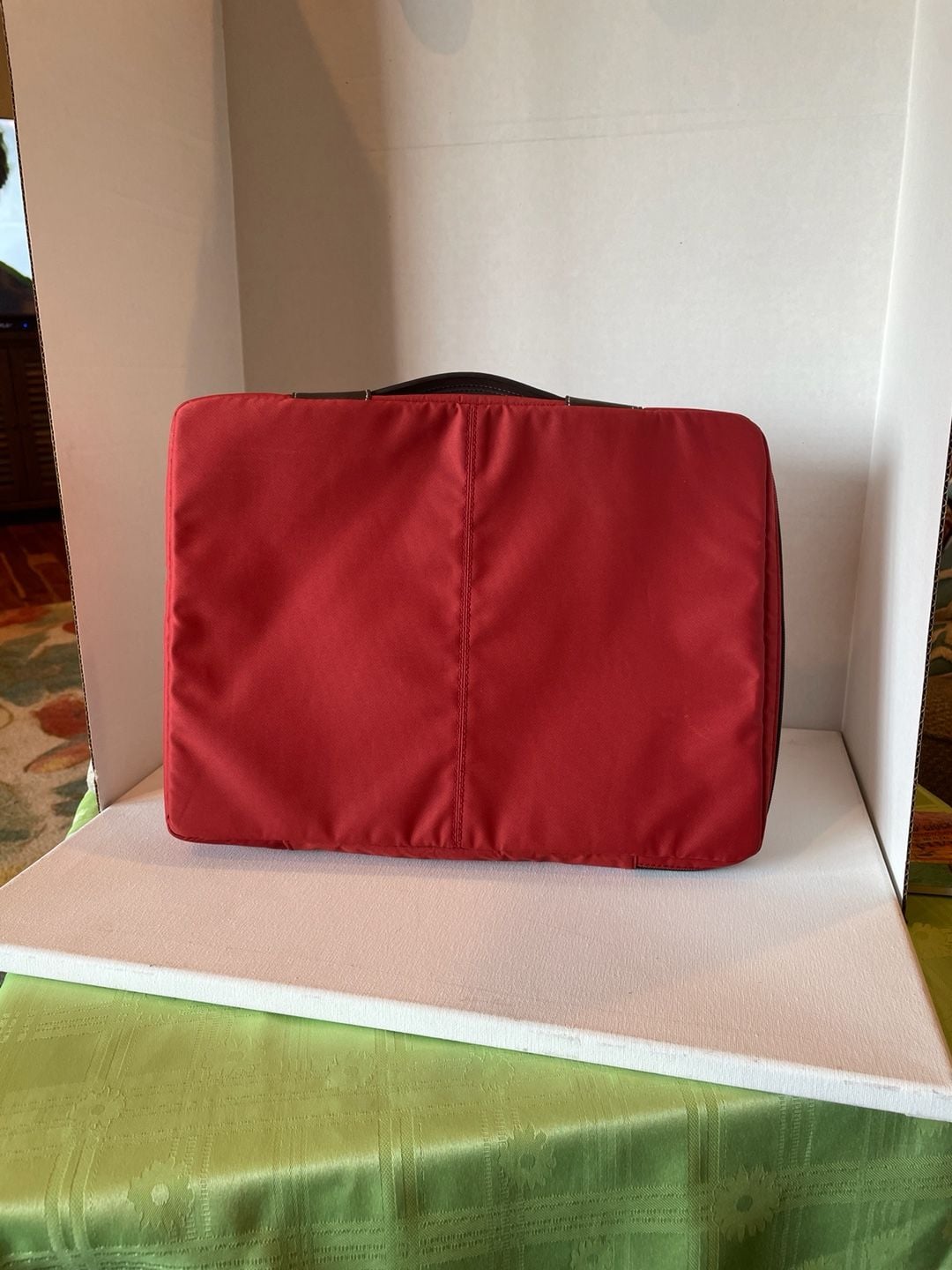 Coach Red Nylon Laptop Sleeve Case with Leather Trim 6