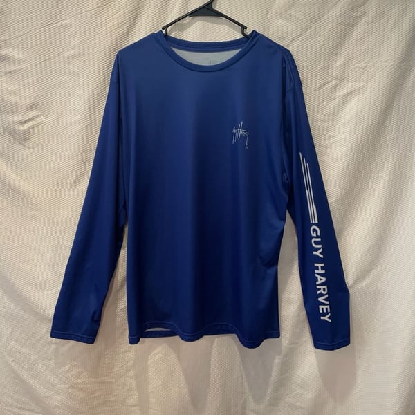 Guy Harvey Men's XL Blue  Fishing Sun Protection Shirt