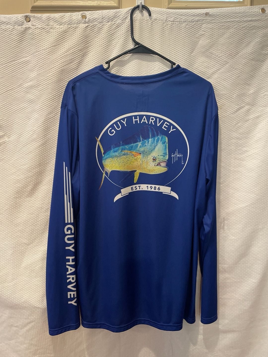 Guy Harvey Men's XL Blue Fishing Sun Protection Shirt 5