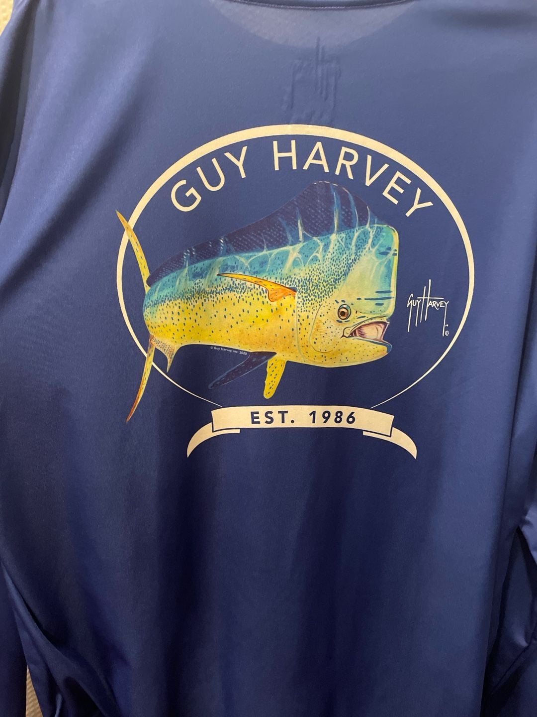 Guy Harvey Men's XL Blue Fishing Sun Protection Shirt 7